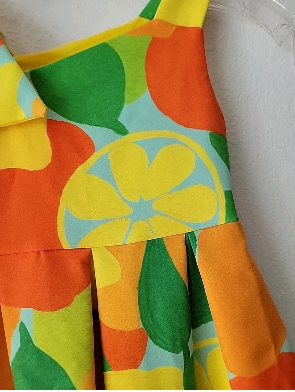Abel And Lula Colorful Citrus Print Girls Sundress - Bright Yellow & Orange Sz 4